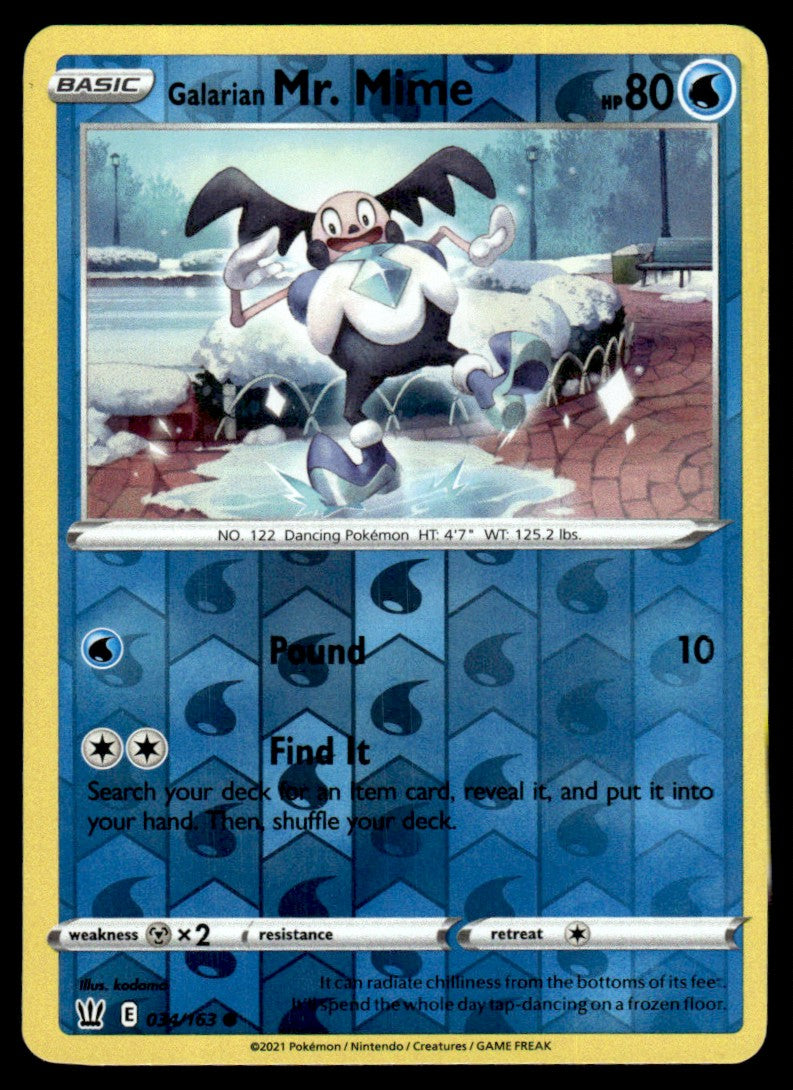 Galarian Mr. Mime 034/163 Reverse - Battle Styles - Sword & Shield