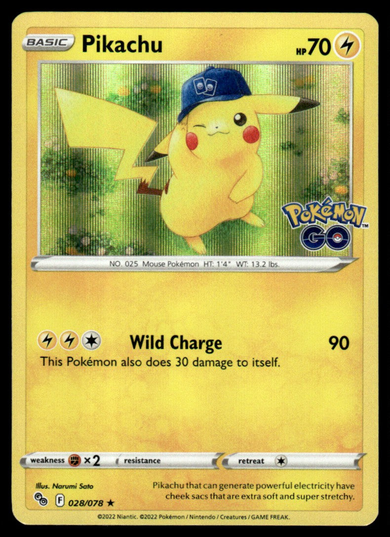 Pikachu 028/078 Holo - Pokémon GO - Sword & Shield