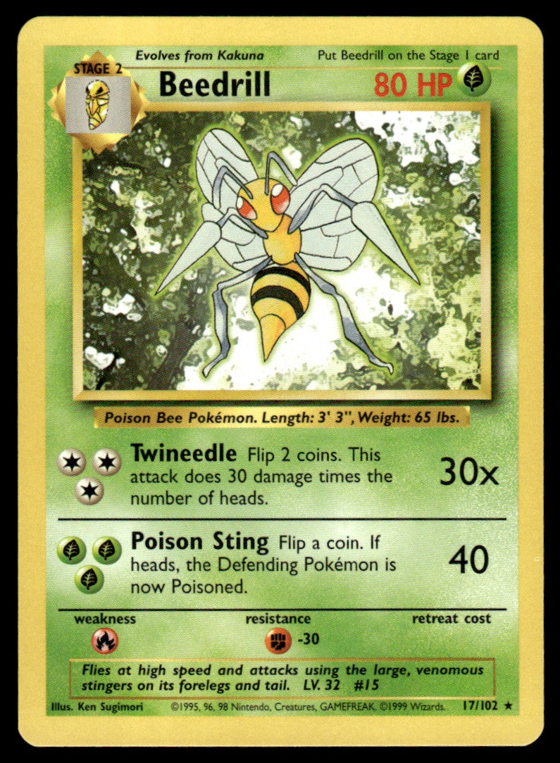 Beedrill No Holo  - NM - Base Set