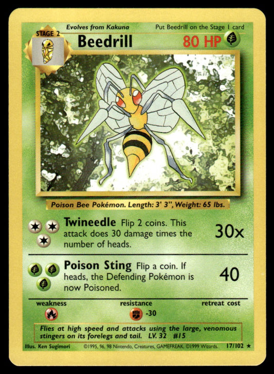 Beedrill No Holo  - NM - Base Set