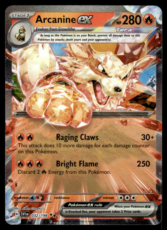 Arcanine ex 032/198 - Scarlet & Violet Base Set - Scarlet & Violet