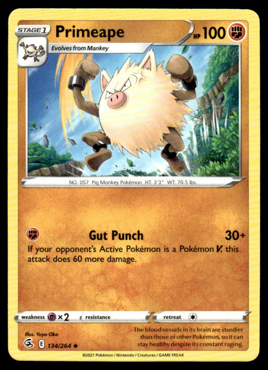 Primeape 134/264 Uncomon - Fusion Strike - Sword & Shield