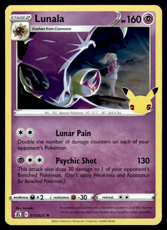 Lunala 015/025 Holo - Celebrations - Sword & Shield
