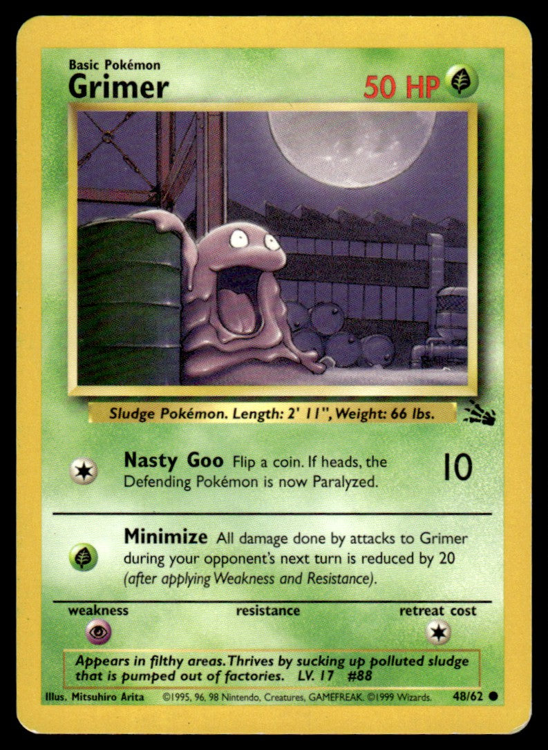 LP Grimer 48 No Holo - Fossil