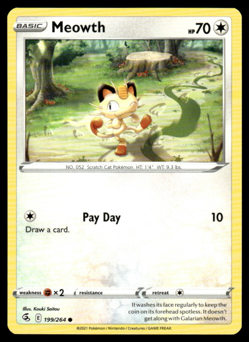 Meowth 199/264 Comun - Fusion Strike - Sword & Shield