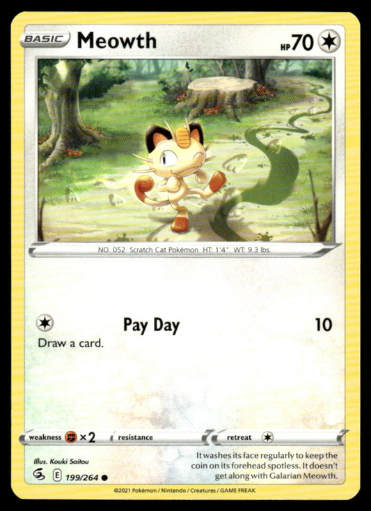 Meowth 199/264 Comun - Fusion Strike - Sword & Shield
