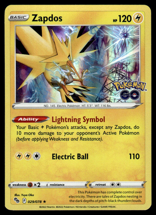 Zapdos 029/078 Holo - Pokémon GO - Sword & Shield