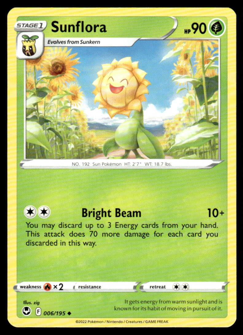 Sunflora 006/195 Uncomon - Silver Tempest - Sword & Shield