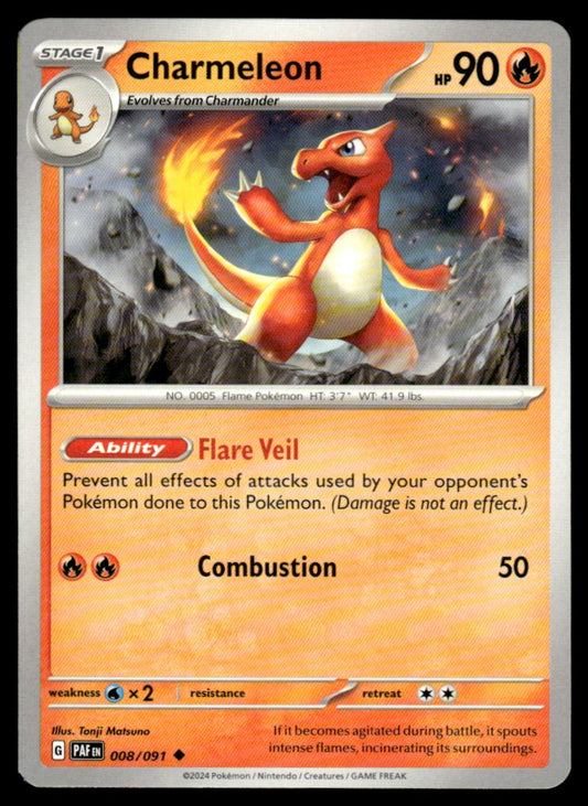Charmeleon 008/091 Uncomon - Paldean Fates - Scarlet & Violet