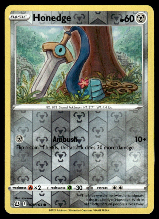Honedge 105/163 Reverse - Battle Styles - Sword & Shield
