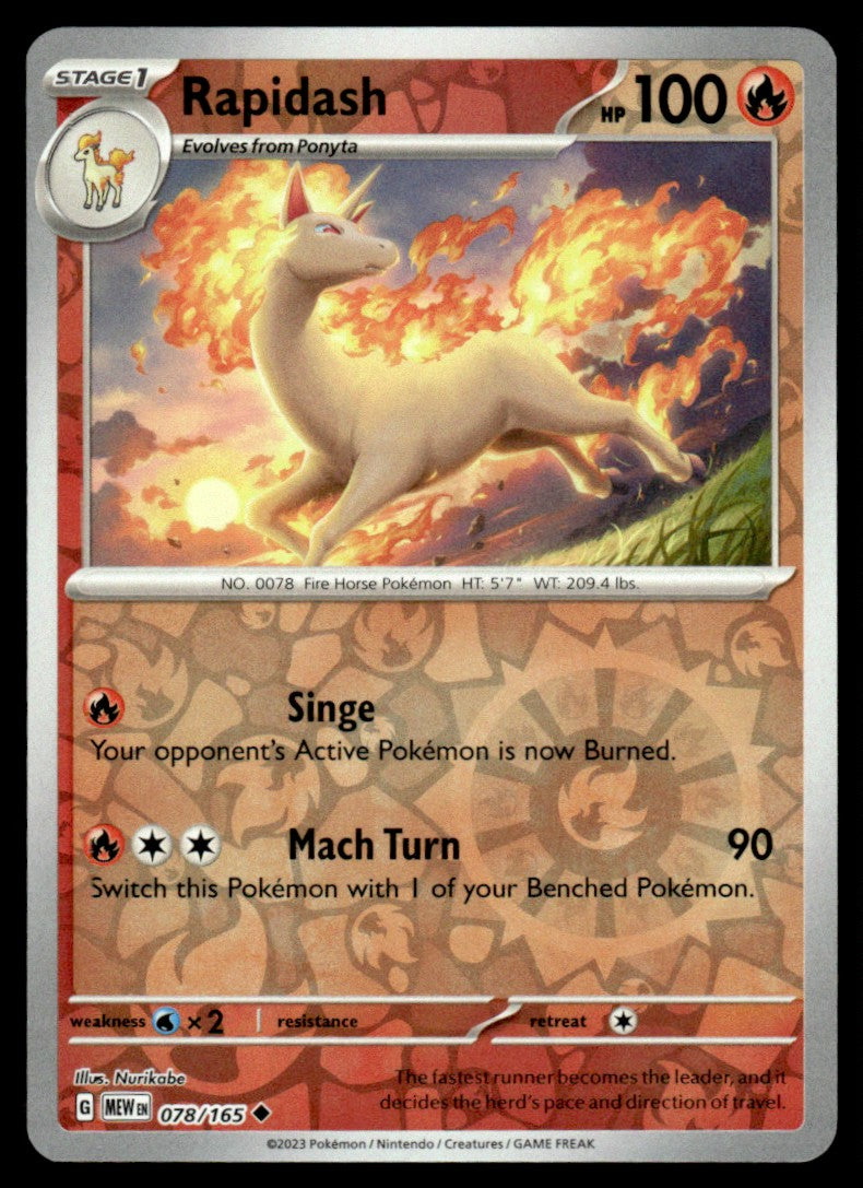 Rapidash 078/165 Reverse - Scarlet & Violet - 151 - Scarlet & Violet