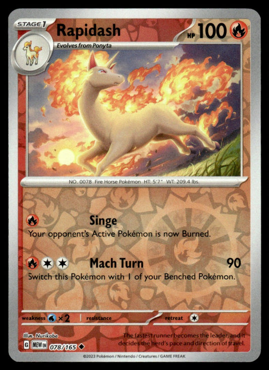 Rapidash 078/165 Reverse - Scarlet & Violet - 151 - Scarlet & Violet