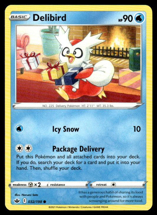 Delibird 032/198 Comun - Chilling Reign - Sword & Shield