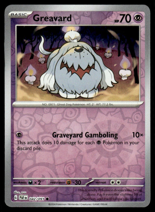 Greavard 042/091 Reverse - Paldean Fates - Scarlet & Violet