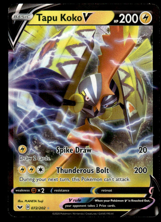 Tapu Koko V 072/202 - Sword & Shield Base Set - Sword & Shield