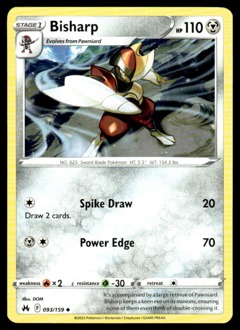 Bisharp 093/159 Uncomon - Crown Zenith - Sword & Shield