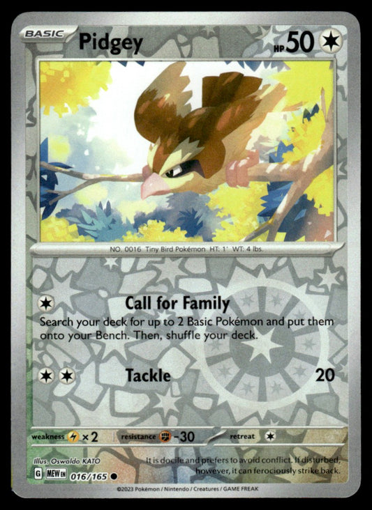 Pidgey 016/165 Reverse - Scarlet & Violet - 151 - Scarlet & Violet