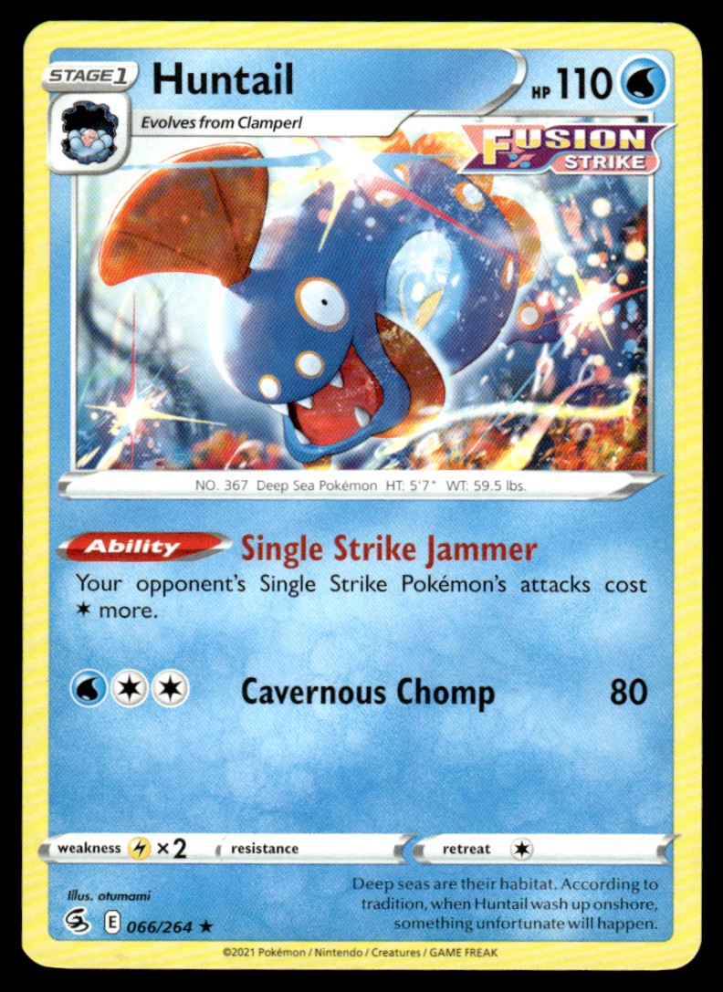 Huntail 066/264 Rare - Fusion Strike - Sword & Shield
