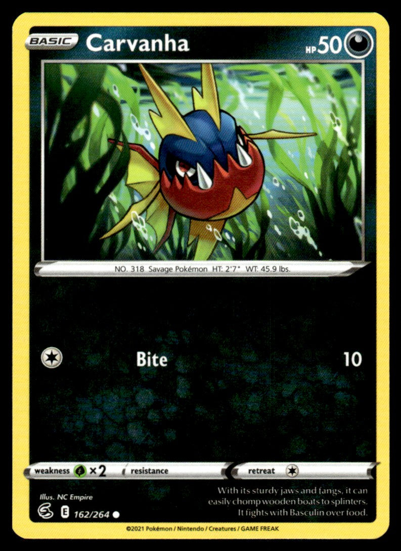 Carvanha 162/264 Comun - Fusion Strike - Sword & Shield