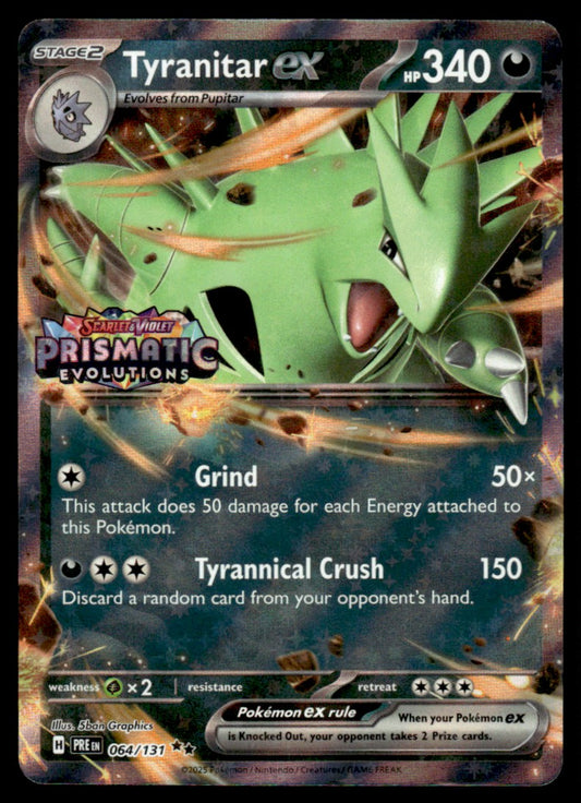 Tyranitar ex (Stamped) 064/131 - Prismatic Evolutions - Scarlet & Violet