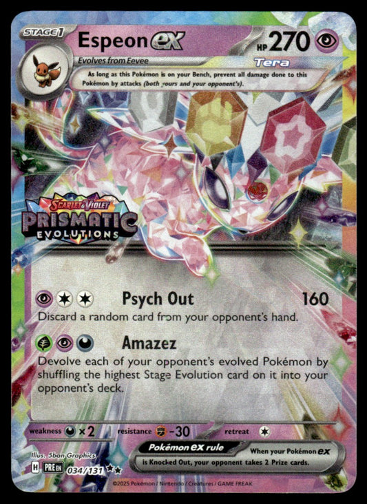 Espeon ex 034/131 Stamped - Prismatic Evolutions - Scarlet & Violet