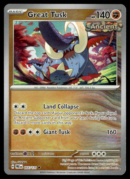 Great Tusk (Poke Ball Pattern) 055/131 - Prismatic Evolutions - Scarlet & Violet