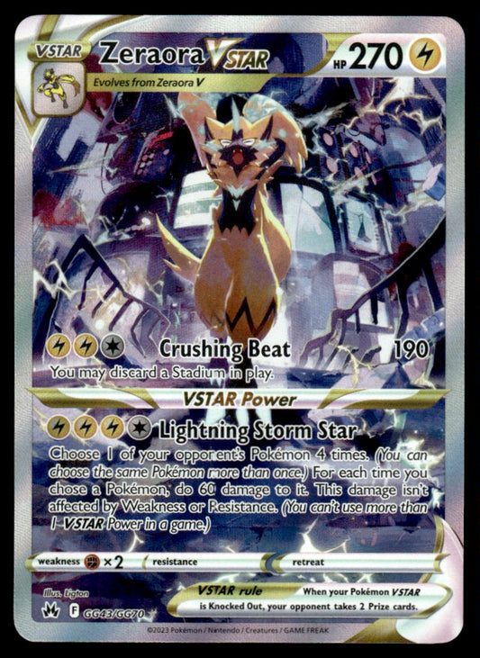Zeraora VSTAR GG43/GG70 - Crown Zenith - Galarian Gallery - Sword & Shield