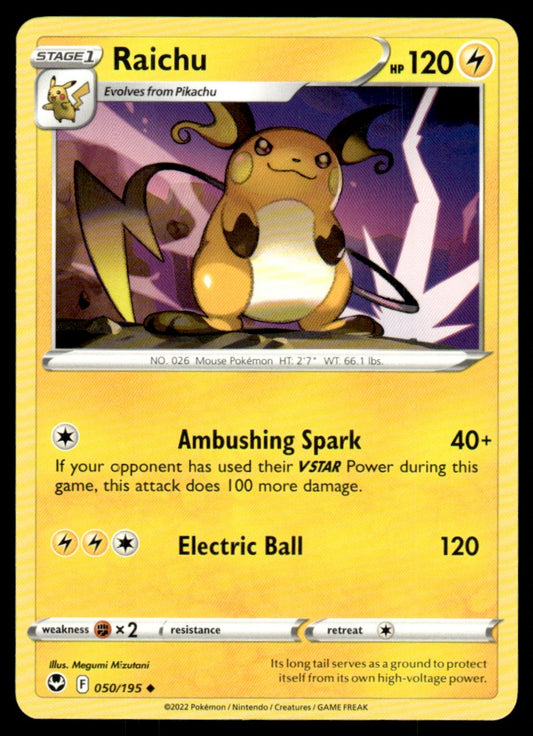 Raichu 050/195 Uncomon - Silver Tempest - Sword & Shield