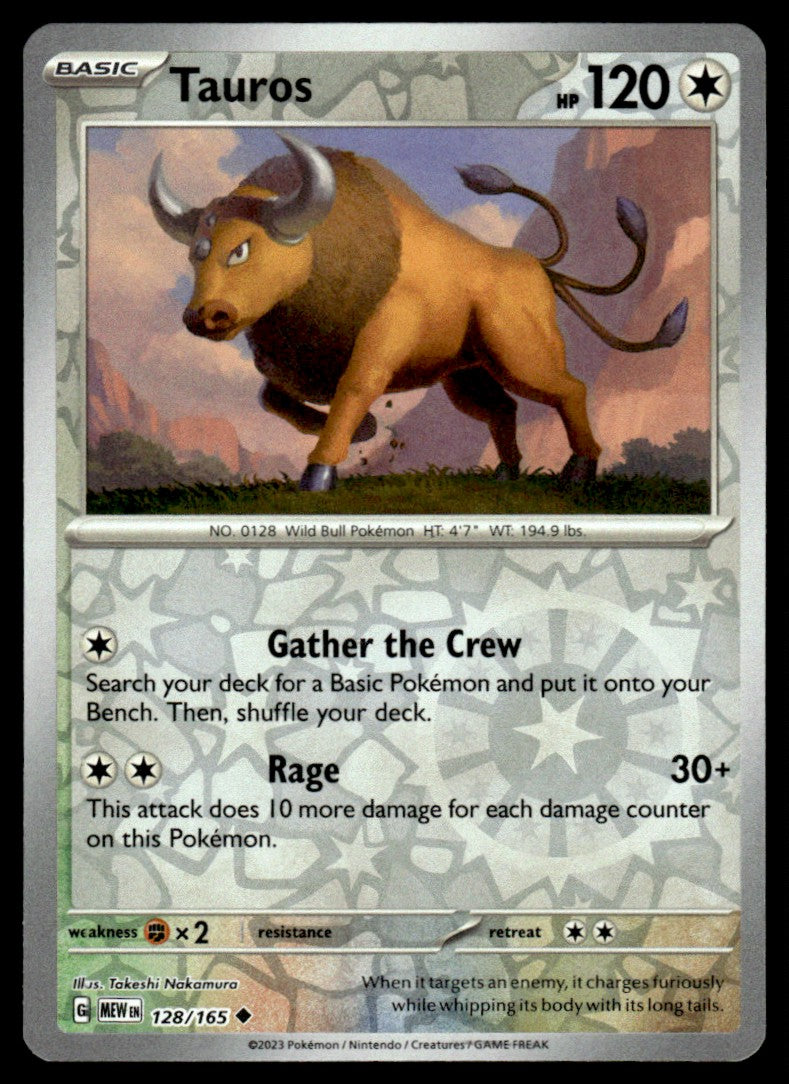 Tauros 128/165 Reverse - Scarlet & Violet - 151 - Scarlet & Violet