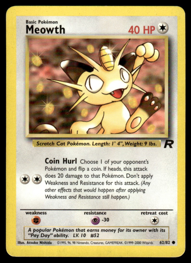 LP Meowth 62 No Holo - Team Rocket