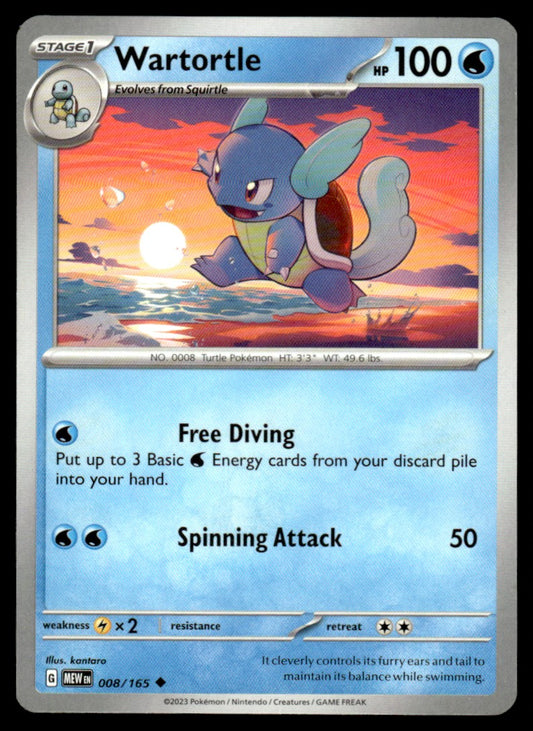 Wartortle 008/165 Uncomon - Scarlet & Violet - 151 - Scarlet & Violet