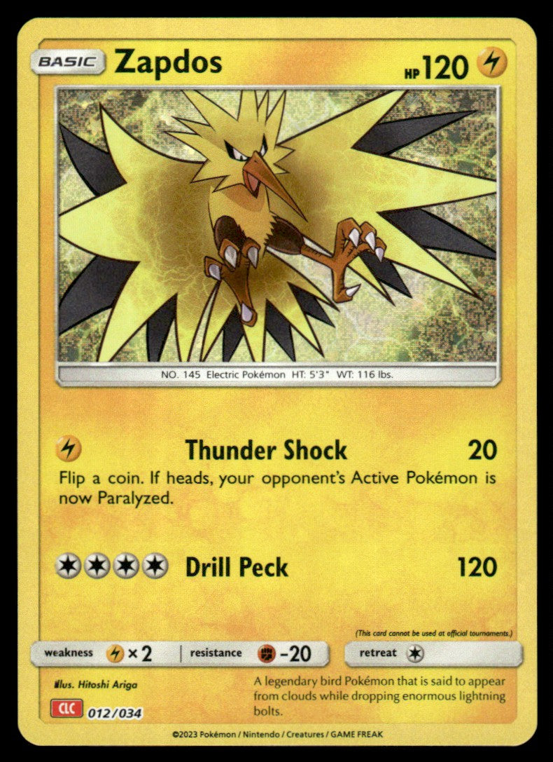 Zapdos 012/034 - Trading Card Game Classic