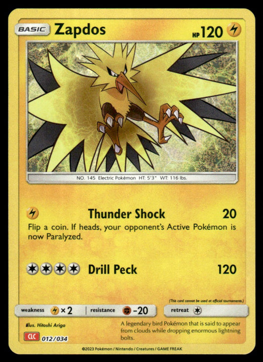 Zapdos 012/034 - Trading Card Game Classic