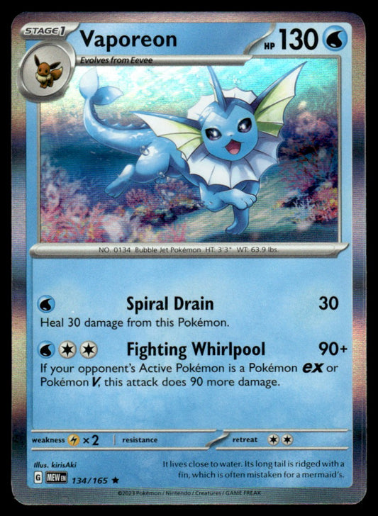 Vaporeon 134/165 Holo - Scarlet & Violet - 151 - Scarlet & Violet