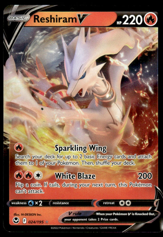Reshiram V 024/195 - Silver Tempest - Sword & Shield