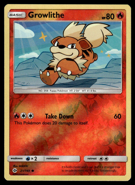 NM - Growlithe 21 - Reverse - Sun & Moon