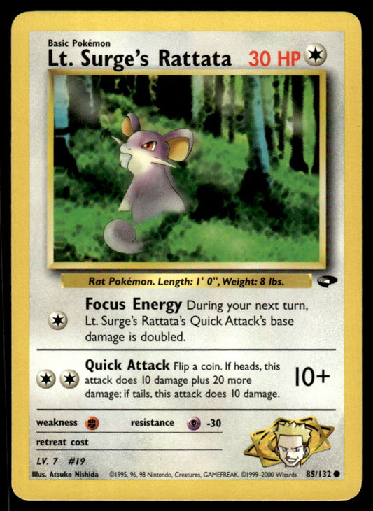 LP Lt. Surge’s Rattata 85 No Holo - Gym Challenge