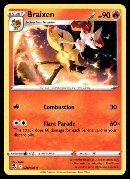 Braixen 026/195 Uncomon - Silver Tempest - Sword & Shield