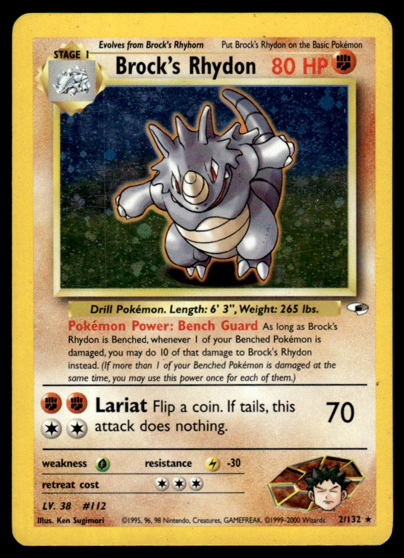 Brock’s Rhydon - HP Holo - 2 - Heroes