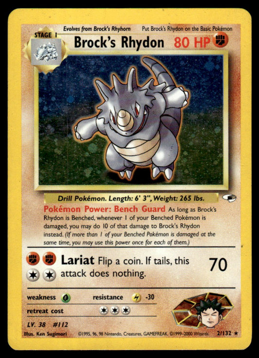 Brock’s Rhydon - HP Holo - 2 - Heroes