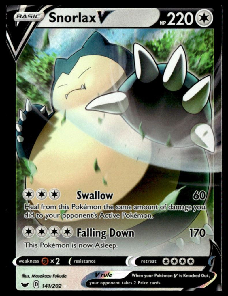 Snorlax V 141/202 - Sword & Shield Base Set - Sword & Shield