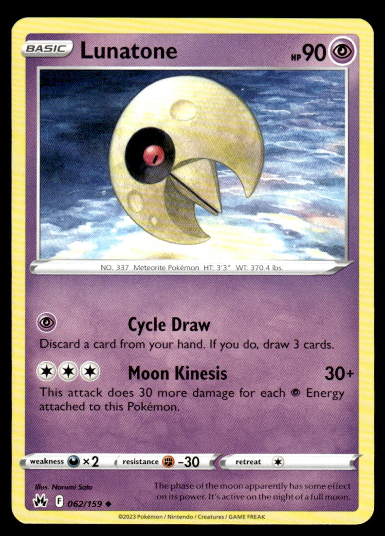 Lunatone 062/159 Uncomon - Crown Zenith - Sword & Shield