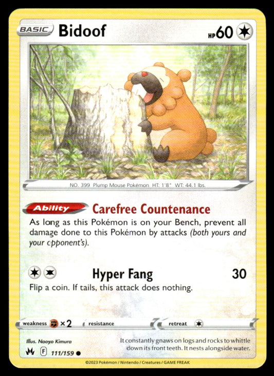 Bidoof 111/159 Comun - Crown Zenith - Sword & Shield