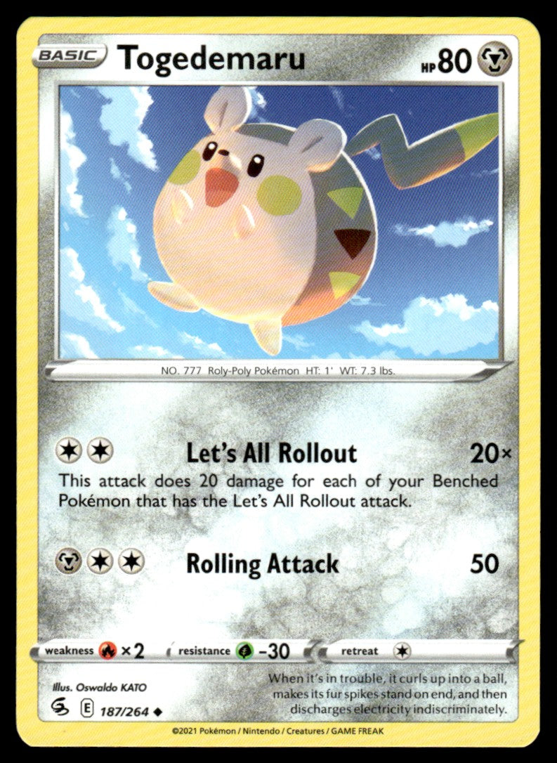 Togedemaru 187/264 Uncomon - Fusion Strike - Sword & Shield