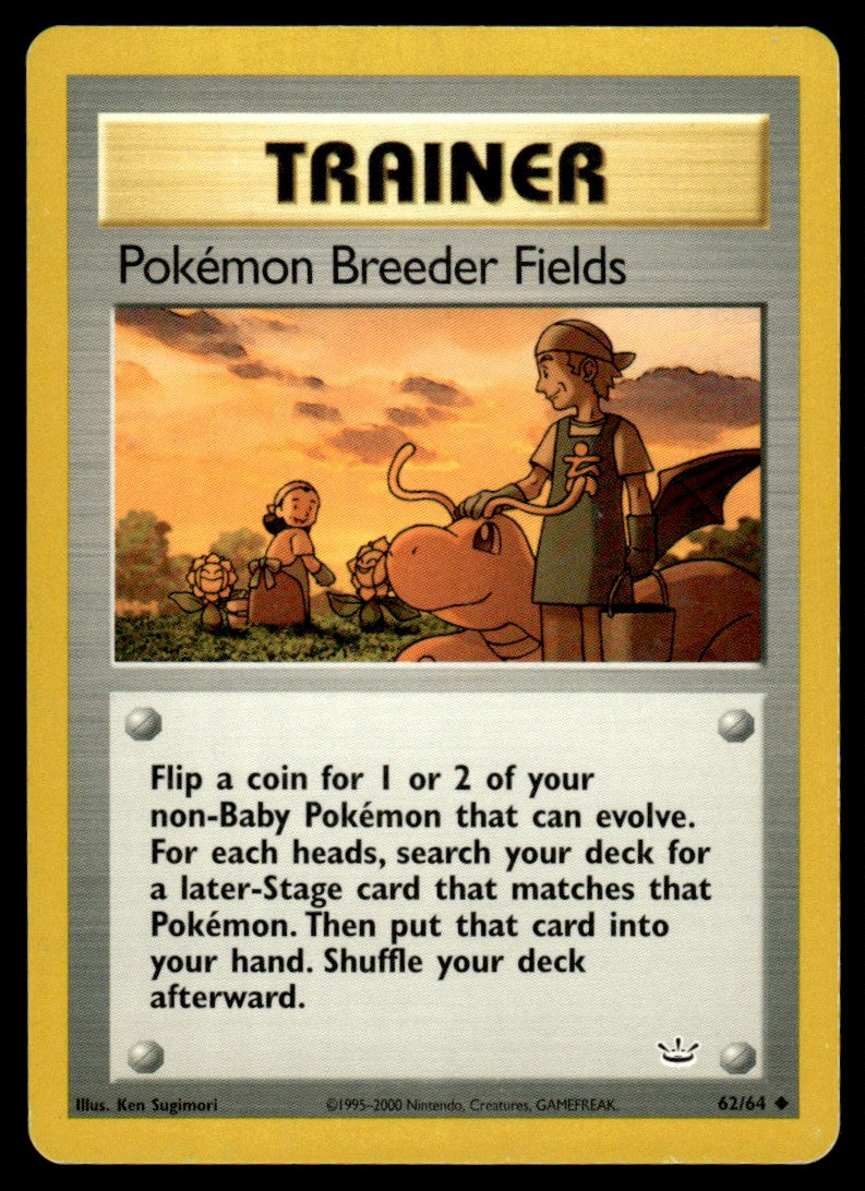 LP Pokemon Breeder Fields 62 No Holo - Neo Revelation