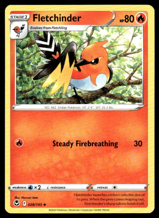Fletchinder 028/195 Uncomon - Silver Tempest - Sword & Shield