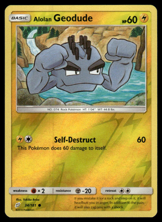 NM - Alolan Geodude 34 - Reverse - Team Up