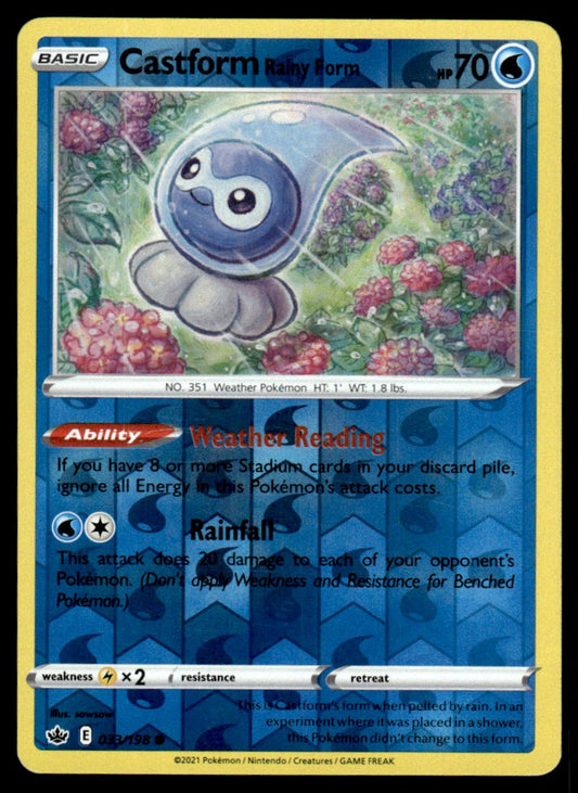 Castform Rainy Form 033/198 Reverse - Chilling Reign - Sword & Shield
