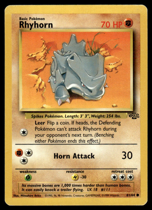 LP Rhyhorn 61 No Holo - Jungle