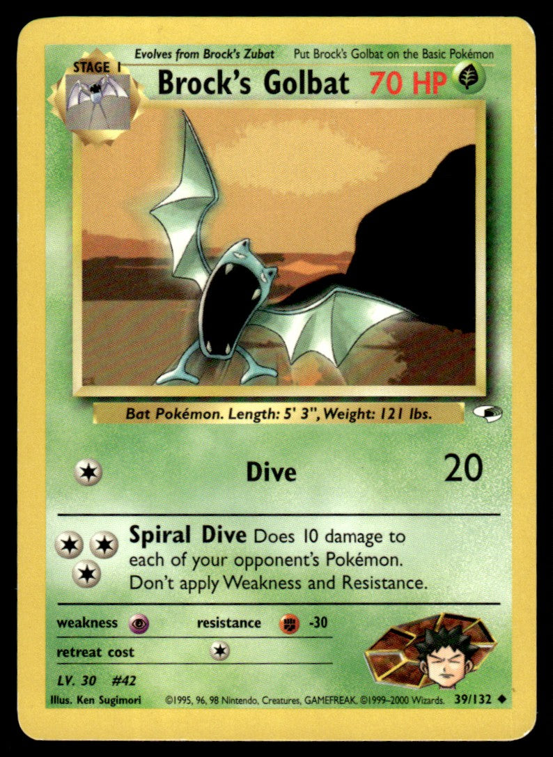LP Brock’s Golbat 39 No Holo - Gym Heroes